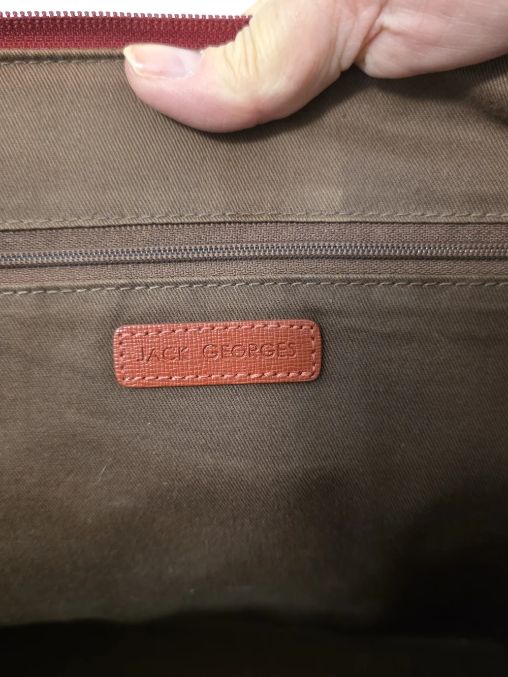 Jack Georges Red Safiano Leather Laptop Tote, Business, Travel, School